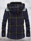 Winter Jacket Men Fleece Warm Jacket Shirts Coat Pure Cotton Plaid Hooded Jackets Coats Single Breasted chaquetas hombre M-XXXL
