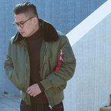 Winter vintage  bomber flight us air force pilot jacket streetwear coats military hip hop tactical army for men fur