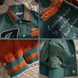College style corduroy embroidered letter jacket women's loose oversized Korean baseball uniform couple tops fast delivery