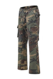 Streetwear Mens Hip Hop Camouflage Flare Pants Fashionable Camo Cargo Pants Male Slim Fit Camouflage Trousers Women All-match