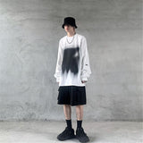 Gothic Cat T Shirt Streetwear Punk Tshirt Harajuku Summer Tops Spring Long Sleeve Couple Cool Ulzzang Loose Japan T-Shirt Male