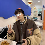 Woolen Men's Jacket Autumn Winter All-match New Thickening Trend Handsome Student Loose Baseball Uniform Women Varsity Coat