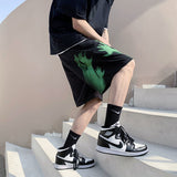 Foesce   Men's Casual Oversized Shorts  Fashion Printed Elastic Waist Hip Hop Shorts Korean Streetwear Male Short Trousers