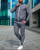 Foesce New Gentleman 3D print Tracksuits jacket + trousers men outdoors fitness suit Jogger casual streetwear fashion Men's Sets