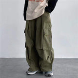 Foesce Streetwear Loose Casual Pants Large Pocket Wide Leg Pants Overalls Retro Super Military Oversized Sweatpants Fashion Trousers