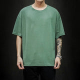 Foesce New Summer Men's T Shirt Fashion Solid T Shirt Mens Oversized Hip Hop Short Sleeve Casual Cotton Mens Streetwear Top Tees