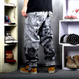 Foesce New Fashion Camouflage Jeans Men Casual Denim Pants Straight Loose Baggy Trousers Streetwear Men Clothing Plus Size Jeans