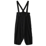Men's spring and autumn wide leg pants overalls loose men's casual pants large size suspenders Japanese