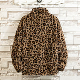 Autumn Leopard Jacket Men And Women Soft Loose Outerwear Fashion Street Zipper Hooded Coat Clothing Male Female Plus Size 4XL