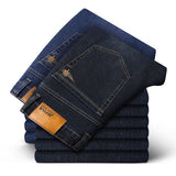 Men's Straight Elastic Cotton Jeans Men Fashion Business Classic Style Jean Denim Pants Trousers Big Size 35 40 42 44 46