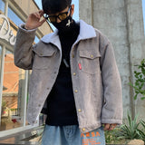 Men Autumn Winter Thicken Warm Corduroy Jackets Men's Outwear Hip Hop Coat Male Teen Casual Jacket Colorful