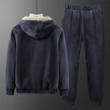 Cashmere Suit Winter Men Tracksuit Fleece Warm Hoodie Pants Clothing Winter Casual Men Set Plus Size Velvet 2 Pieces Set