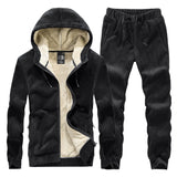 Cashmere Suit Winter Men Tracksuit Fleece Warm Hoodie Pants Clothing Winter Casual Men Set Plus Size Velvet 2 Pieces Set