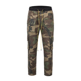 Camouflage Cargo Pants Bieber Hip Hop Vintage Multi-pocket Bottom Button Men's Cargo Trousers Streetwear Mens Military Pants