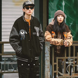 Foesce Y Letter Varsity Baseball Bomber Jacket Men Cotton Women's Oversized Coats Black Brown Hip Hop University College Uniform Loose