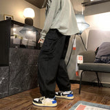 Cotton Casual Pants Men Fashion Retro Pocket Cargo Pants Men Streetwear Loose Hip-hop Straight Pants Mens Overalls Trousers
