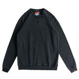 Foesce Autumn New American Retro O-neck Hoodies Men's Fashion Pure Cotton Washed Old Knitted Denim Terry Casual Pullover Sweatshirts