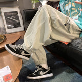 Cotton Casual Pants Men Fashion Retro Pocket Cargo Pants Men Streetwear Loose Hip-hop Straight Pants Mens Overalls Trousers