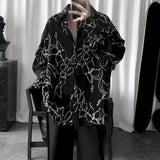 Long Sleeve Shirt Men Women Goth Spring Autumn Korean Harajuku BF Grunge Retro Dark Hip-Hop Couple Shirt Lightning Tactical Top