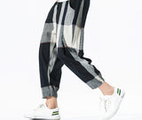 Foesce Loose Ankle-Length Linen Pants Men Joggers Men Pants Streetwear Harem Pants Men Trousers 5XL Hip Hop Spring