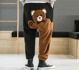 Fleece Bear Harem Pants Men Clothing Korean Fashion Men Pants Streetwear Men Trousers M-5XL Spring New Arrivals