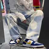 Foesce Tie-dye Jeans Denim Pants Men's Jeans for Men Streetwear Jean Baggy Man Male Oversize Trendyol Mens Wide Men´s Boys Clothing