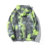Autumn Fashion Hip Hop Hoodies Men Tie Dye Letter Printing Casual Sweatshirt Pullover Men Large Size Hooded Sweatshirt