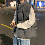 Men Jacket Vest Autumn Winter Fashion Warm Thick Cotton Coats Leisure Streetwear Loose Outerwear Male Sleeveless Vest