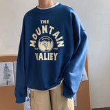 Foesce  Men Sweatshirts Harajuku Vintage Fleece Letter Print Casual Hoodies Fashion Basic Man O Neck Pullovers Korean Clothing