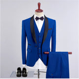 Blazer Masculino Handsome Dark Gray Mens Suit Groom Wedding Suits For Best Men Slim Fit Groom Tuxedos For Man(Jacket+Vest+Pant)