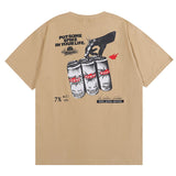 Catcus Jack Cacti Graffiti Print Short Sleeve Mens Tshirts Round Neck Cotton Streetwear Retro Oversized Casual Top Tees