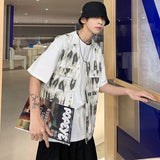 Vests Women Japan Style Sleeveless Streetwear College Unisex Summer Outwear Harajuku Pockets Design Tie-dyed Stylish Teenagers
