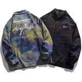 Spring Letter Printed Bomber Jacket Men Button Coat Baggy Outerwear Fashion Harajuku Streetwear Clothing Tops Male Plus Size 5XL