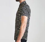 Men Short Sleeve Lapel Shirt Casual Floral Blouse Men Hawaiian Beach Tops Summer Leopard Print Shirts Camisa Plus Size