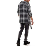 long coat men gothic trench coat men cardigan slim long cloak sweater hooded Knitted plaid fashion jacket autumn steampunk