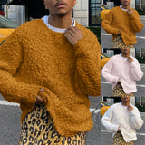 Men Pullover Sweater Autumn New Fashion Casual Loose O-Neck Long-sleeved Streetwear Harajuku Solid Color Pullover Male