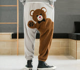 Fleece Bear Harem Pants Men Clothing Korean Fashion Men Pants Streetwear Men Trousers M-5XL Spring New Arrivals