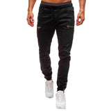 Foesce Men's Elastic Cuffed Pants Casual Drawstring Jeans Training Jogger Athletic Pants Sweatpants  New Fashion Zipper Pants