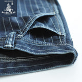 Striped Jeans Men Vintage Men Jeans  Denim Overalls Men Jeans American Railroad Work Pants Overalls jeans Slim Fit