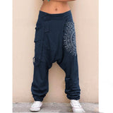 Foesce Retro Medieval Costume Pirate Viking Harem Pants Joggers Samurai Vintage Pants Hip Hop Streetwear Hakama Leisure Halloween