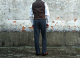 Men's' Tweed High Waist Straight Pants Classic and Essential Wool Trousers Vintage Amekaji Overalls Warm Winter Male Clothing