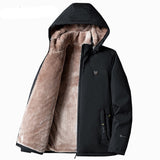 Winter Men's Bomber Jackets Casual Male Outwear Fleece Warm Windbreaker Padded Coats Man Business Hooded Jacket Clothing