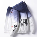 Foesce Autumn Winter Cotton Jacket Men Fashion Casual Korean Version Youth Jacket Loose Gradient Color Hooded Warm Mens Clothing