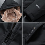 Winter Men's Bomber Jackets Casual Male Outwear Fleece Warm Windbreaker Padded Coats Man Business Hooded Jacket Clothing