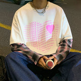 Autumn Spring Hoodies Sweatshirt Men's Fake Two Piece Hip Hop Punk Pullover Streetwear Casual Fashion Clothes OVERSize 5XL