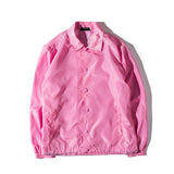 Hip Hop Windbreaker Coach Jacket Streetwear Mens Plain Blank Thin Coat Harajuku Casual Jackets Green Black Pink