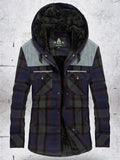 Winter Jacket Men Fleece Warm Jacket Shirts Coat Pure Cotton Plaid Hooded Jackets Coats Single Breasted chaquetas hombre M-XXXL