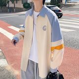 Foesce Shirt men's spring and Autumn New Korean fashion ins large loose splicing contrast casual lining Jacket Genuine Promotion