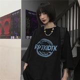 Summer Korean short-sleeved T-shirt men women trend dark love couple loose large size tees all-match high street gothic shirts