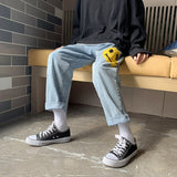 Foesce Straight-leg Jeans Men's Autumn/winter New Jeans Casual Pants Hip Hop Pants  Bell Bottom Jeans  Distressed Jeans
